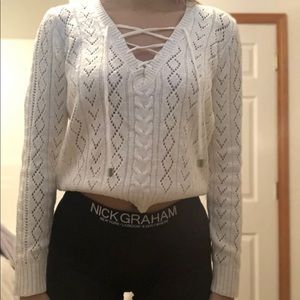 Forever 21 lace up sweater